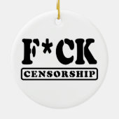 F*CK CENSUUR KERAMISCH ORNAMENT (Achterkant)