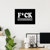 F*CK CENSUUR POSTER (Thuiskantoor)