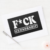F*CK CENSUUR RECHTHOEKIGE STICKER (Envelop)