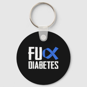 F_CK Diabetes Blauw Lint Symbool Ondersteuning Adv Sleutelhanger