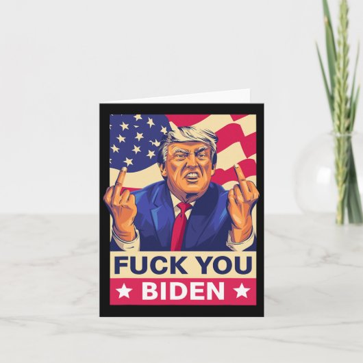 F%ck U Biden Grappige Trump Kaart (Voorkant)