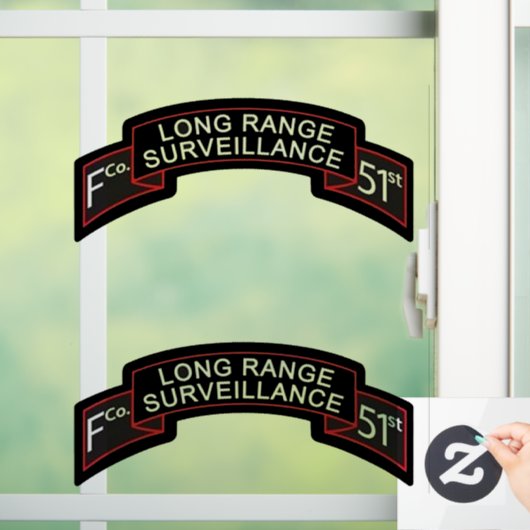 F Co 51st Scroll met RangerTab Raamsticker (Huis)