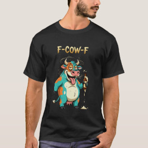 F-Cow-F Grappige Koe Cartoon Bier Pun Dronken Tips T-shirt