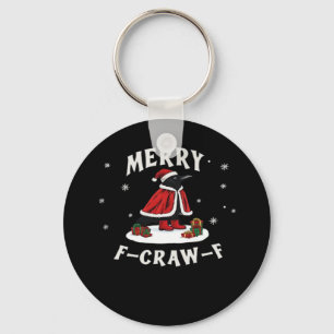 F-Craw-F Kraai Kerstmis F-Caw-F Raaf Kerstmis Sleutelhanger