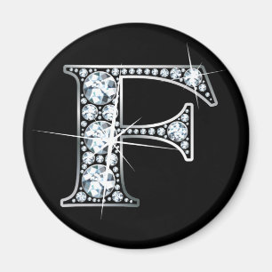 "F" Diamond Bling Magnet Magneet