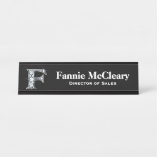 F Faux Diamond Desk Plaque signalétique