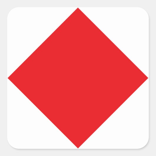 "F" (Foxtrot) Code van seinen vlag Vierkante Sticker (Voorkant)