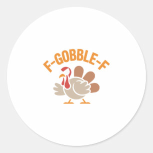 F-gobble-f Boze Grappige Boze Kalkoen Meme Ontwerp Ronde Sticker