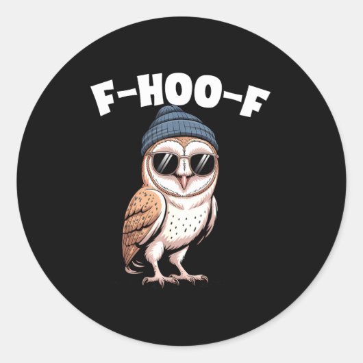 F-hoo-f Funny Bird Meme Graphic  Ronde Sticker (Voorkant)