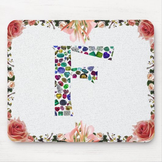 F Initial Gem Design Muismat (Voorkant)