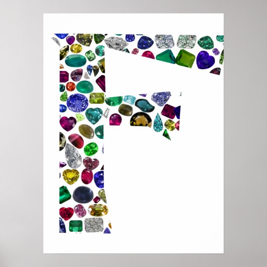 F Initial Gem Design Poster (Voorkant)