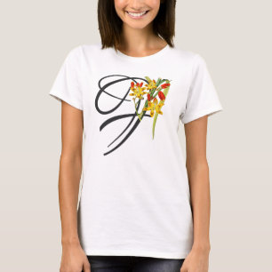 F initial, T-shirt Vintage décroissant étoiles