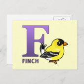 F is voor Finch Briefkaart (Voorkant / Achterkant)