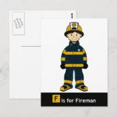 F is voor Fireman Briefkaart (Voorkant / Achterkant)
