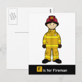 F is voor Fireman Briefkaart (Voorkant / Achterkant)