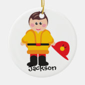 F is voor Fireman Personalized Ornament (Voorkant)