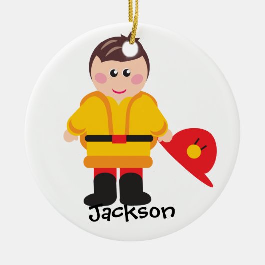 F is voor Fireman Personalized Ornament (Voorkant)