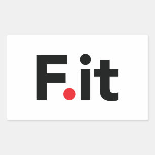 F IT Anti Fitness Slogan Rechthoekige Sticker