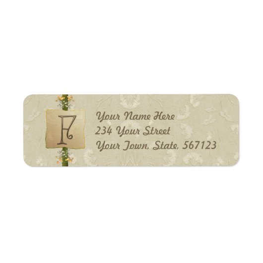 F - Ivoor Elegance Monogram Etiket (Voorkant)