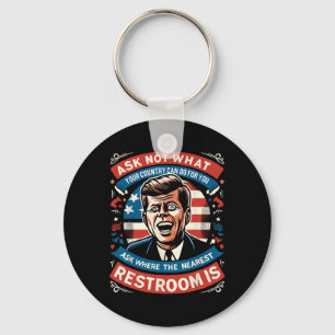 F. Kennedy Grappig Patriottisch Toilet Meme 4th va Sleutelhanger