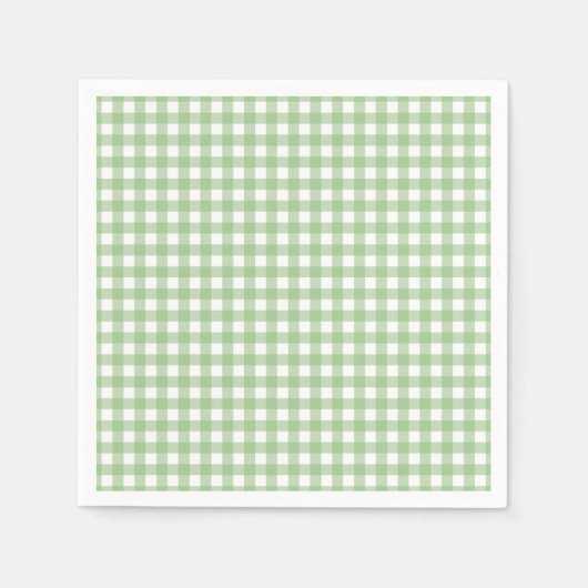 F & L Dark Green Gingham Servet (Voorkant)