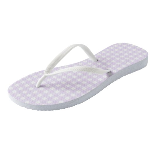 F & L En vichy rose paire de tongs (Incliné)