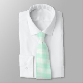 F & L Green Gingham Stropdas