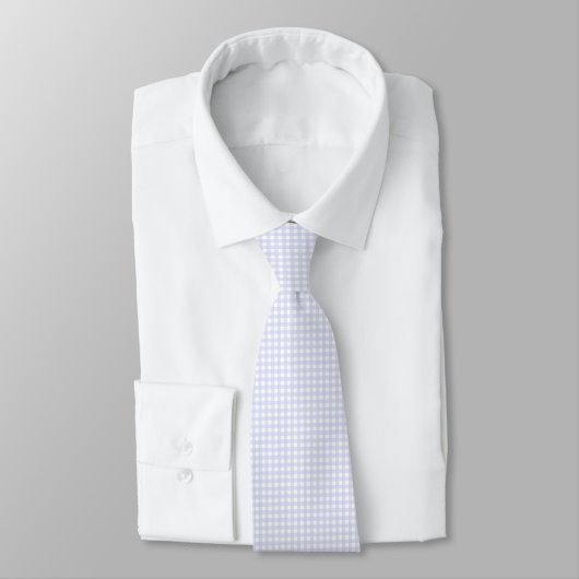 F & L Licht Paarse Gingham Stropdas (Gebonden)
