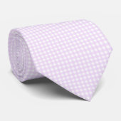 F & L Paarse Gingham Stropdas (Opgerold)