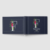 F Letter Initiaal Monogram Floral Name Wedding Gastenboek (Volledig)