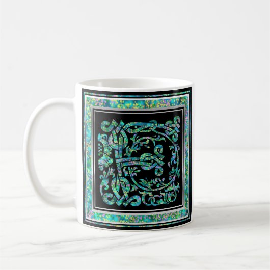 F "Masselle Blue" Aangepaste monogram Mokken (Links)