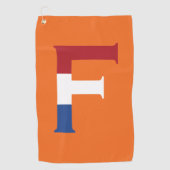 F Monogram bedekt met NLD Vlag op of gtcnt Golfhanddoek (Voorkant)