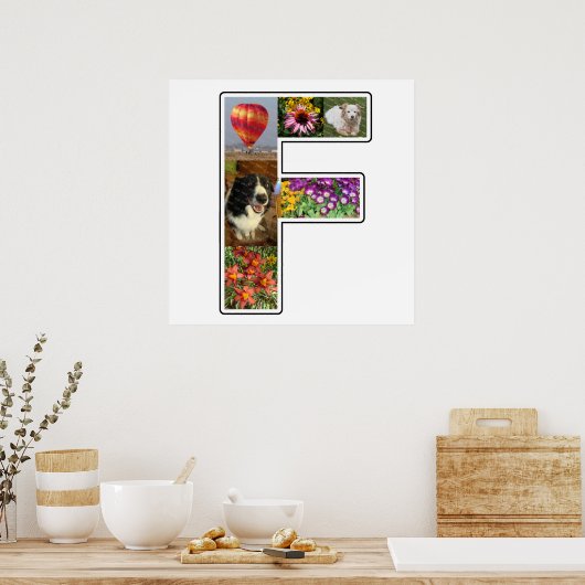 F Monogram Creëer Uw Eigen 6 Aangepaste Foto Colla Poster (Keuken)