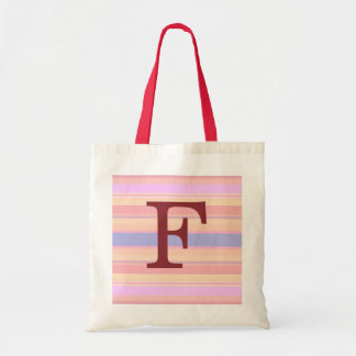 F: Monogram F zomerstapes Canvas tas