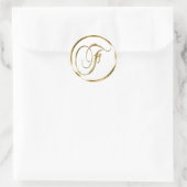 F monogram Faux Gold Envelope of Favor Seal Ronde Sticker (Tas)