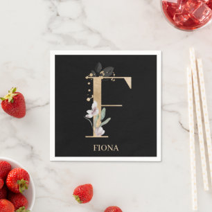 F Monogram Floral Servet