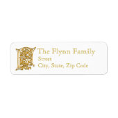 F Monogram "Irish Gold" design Adresetiketten Etiket (Voorkant)
