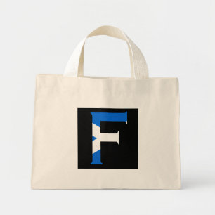 F-monogram over de Schotse vlag itcn Mini Tote Bag