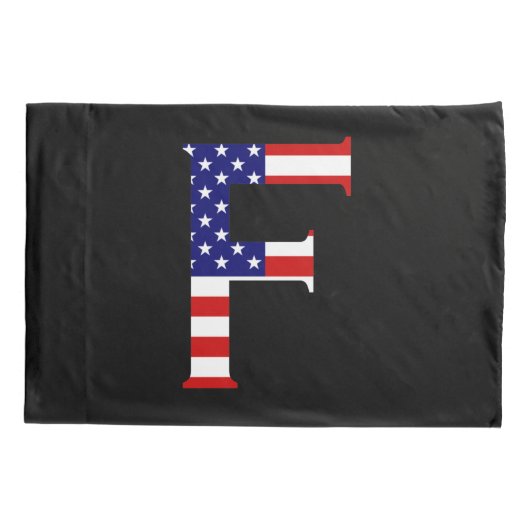 F Monogram overlay op VS Vlag pcnt Kussensloop (Achterkant)