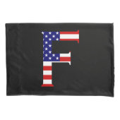F Monogram overlay op VS Vlag pcnt Kussensloop (Voorkant)