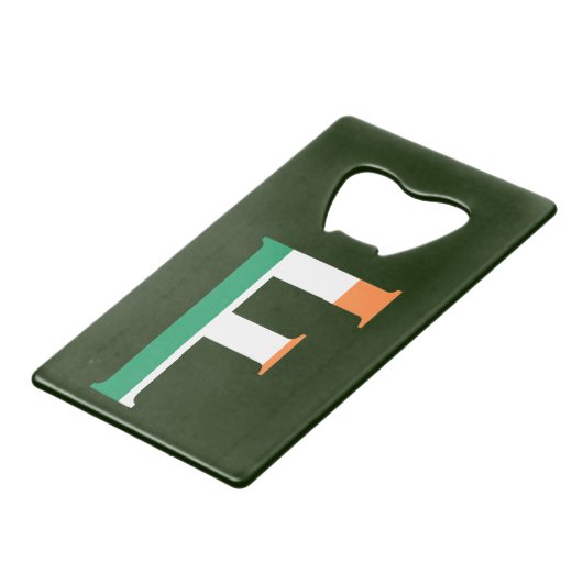 F Monogramme superposé sur le bocal drapeau irland (Dos Angle)