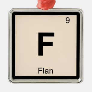 F - Periodiek tabelsymbool Flan Chemistry Metalen Ornament