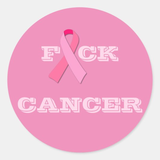 F "Pink Ribbon" CK-KANKER Ronde Sticker (Voorkant)