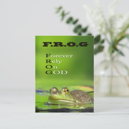 F.R.O.G Forever.Rely.On.GOD Carte postale (Debout devant)
