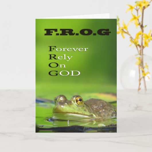 F.R.O.G Forever.Rely.On.GOD Cartes de voeux (Fleur jaune)