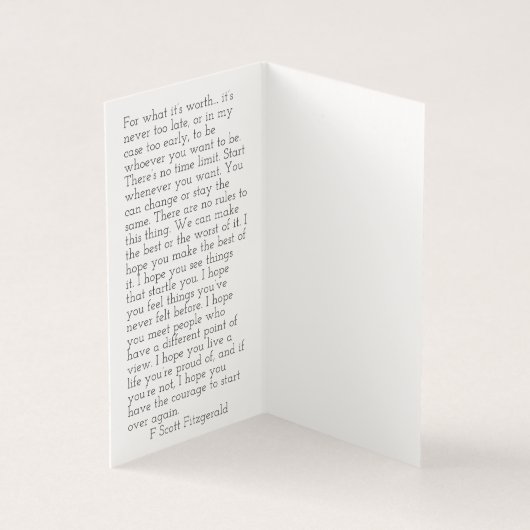 F. Scott Fitzgerald quote Kaart (Binnen)