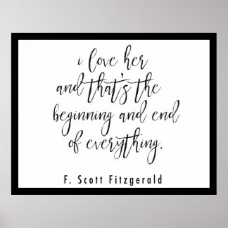 F. Scott Fitzgerald Quote Poster