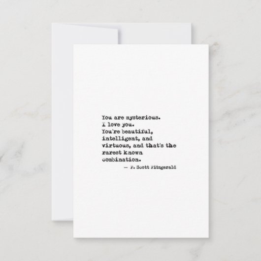 F Scott Fitzgerald Quote Save The Date (Voorkant)