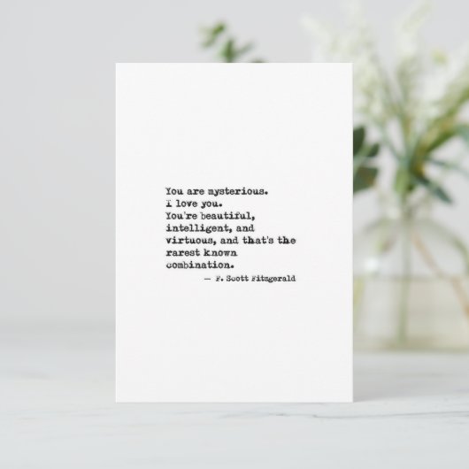 F Scott Fitzgerald Quote Save The Date (Staand voorkant)