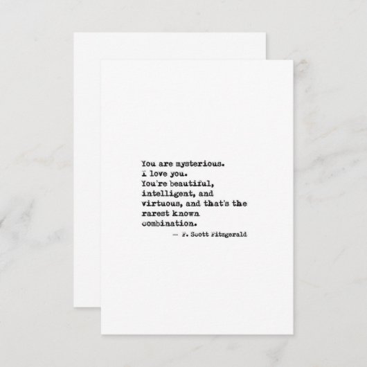 F Scott Fitzgerald Quote Save The Date (Voorkant / Achterkant)